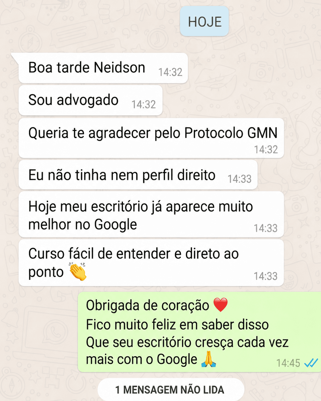 Mensagem de Dr. Eduardo Silva, Advogado