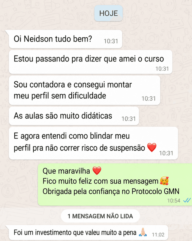Mensagem de Renata Lima, Contadora
