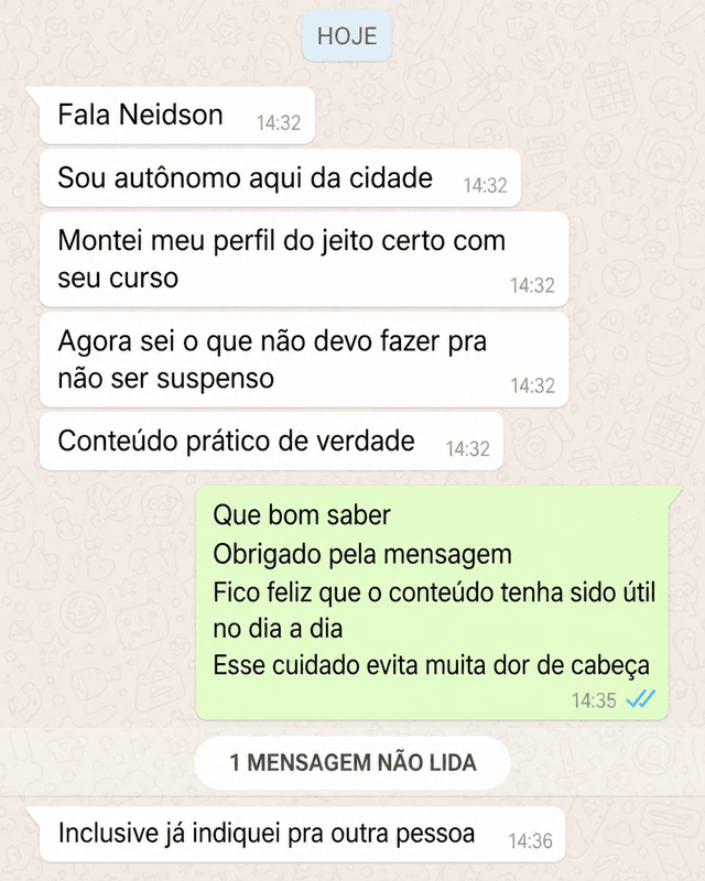 Mensagem de Rodrigo Mendes, Autônomo